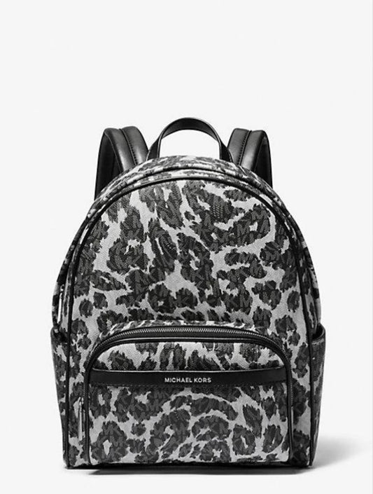 Michael Kors Bex Medium Leopard Logo Backpack