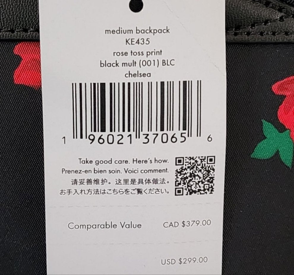 Kate Spade Chelsea Rose Toss Print Medium Backpack