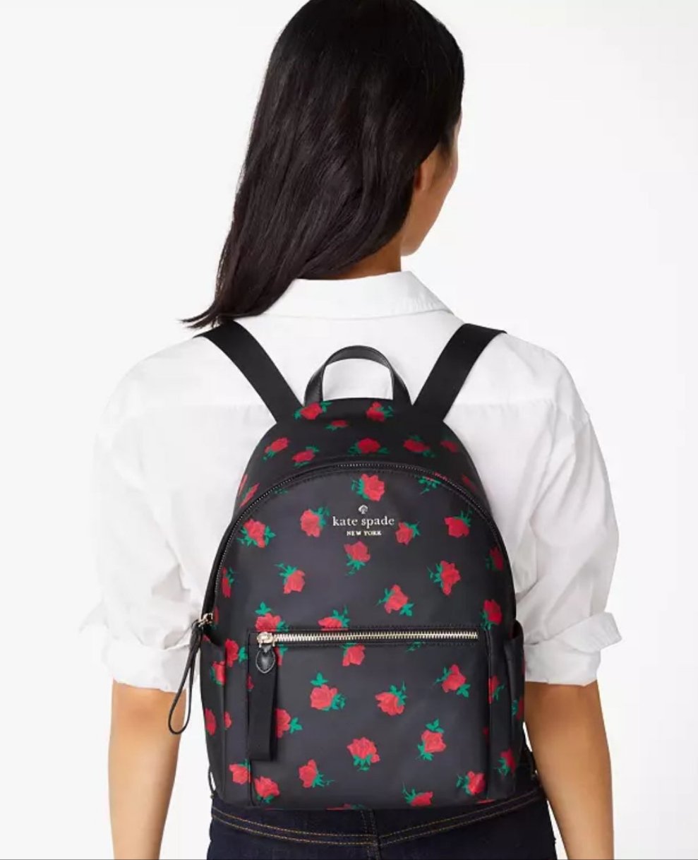 Kate Spade Chelsea Rose Toss Print Medium Backpack