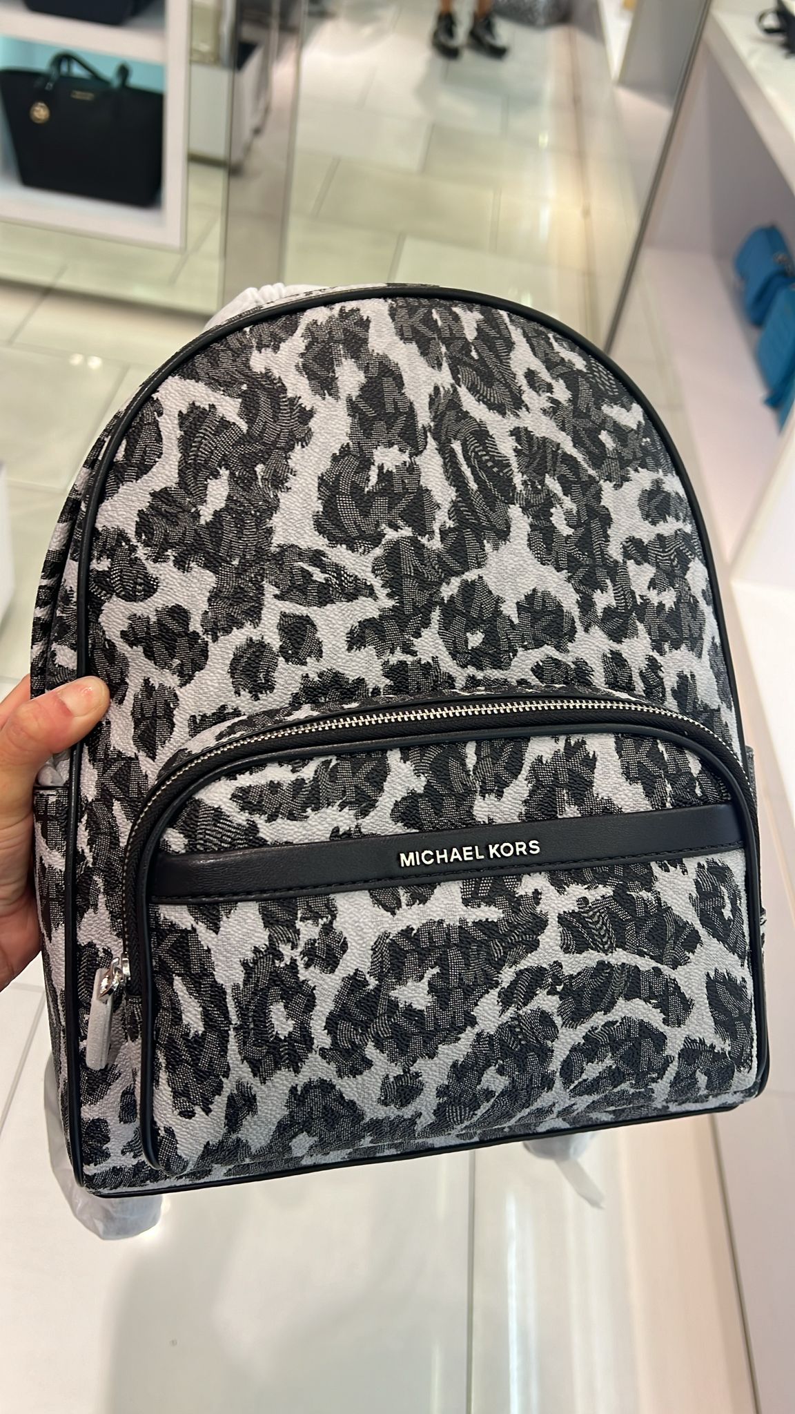 Michael Kors Bex Medium Leopard Logo Backpack