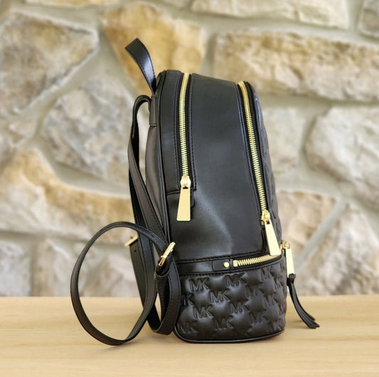 Michael Kors Rhea Embossed Logo MD Backpack Black