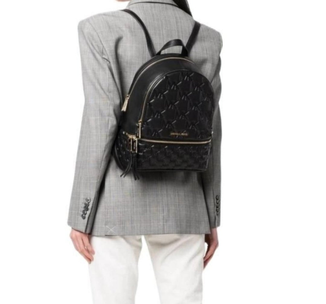 Michael Kors Rhea Logo Embossed MD Backpack SET
