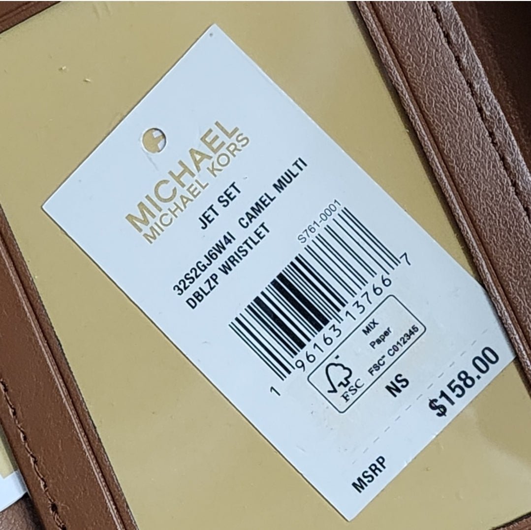 Michael Kors Jet Set Logo Color-Block Double Zip Wristlet