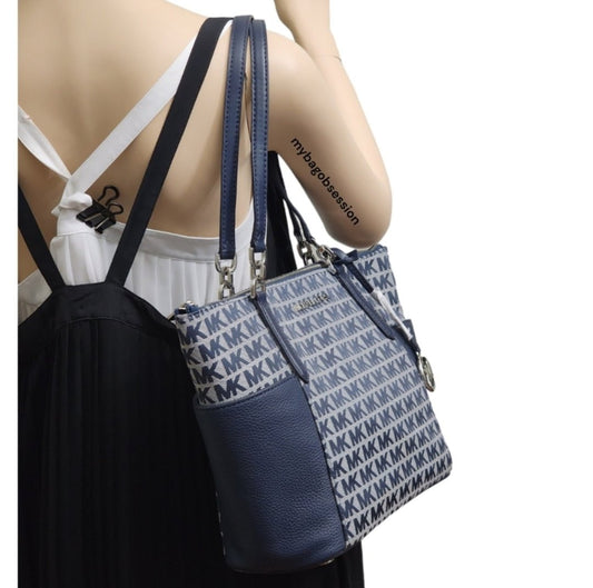 Michael Kors Bedford Logo LG Shoulder Bag Blue