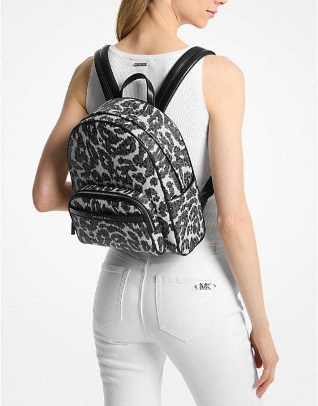Michael Kors Bex Medium Leopard Logo Backpack
