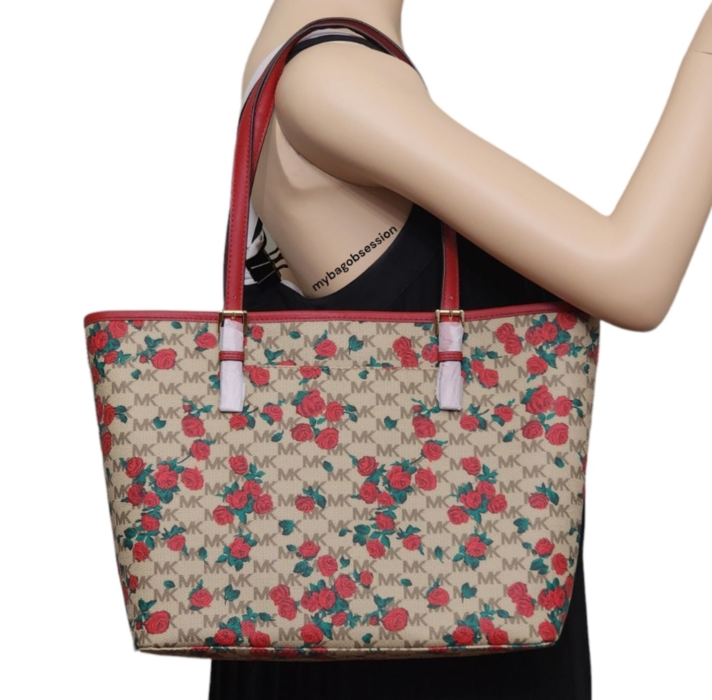 Michael Kors Jet Set Logo Floral Tote