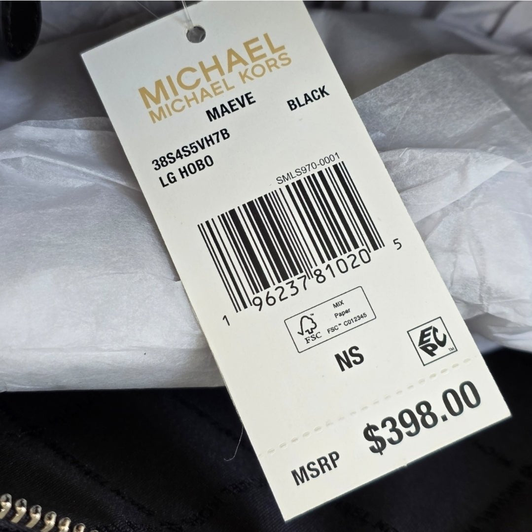 Michael Kors Maeve Large Logo Hobo Black Shoulder Bag