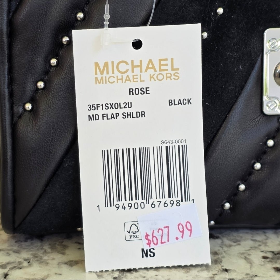 Michael Kors Rose Medium Black Crossbody