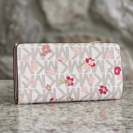 Michael Kors Jet Set Logo Floral Continental Wallet