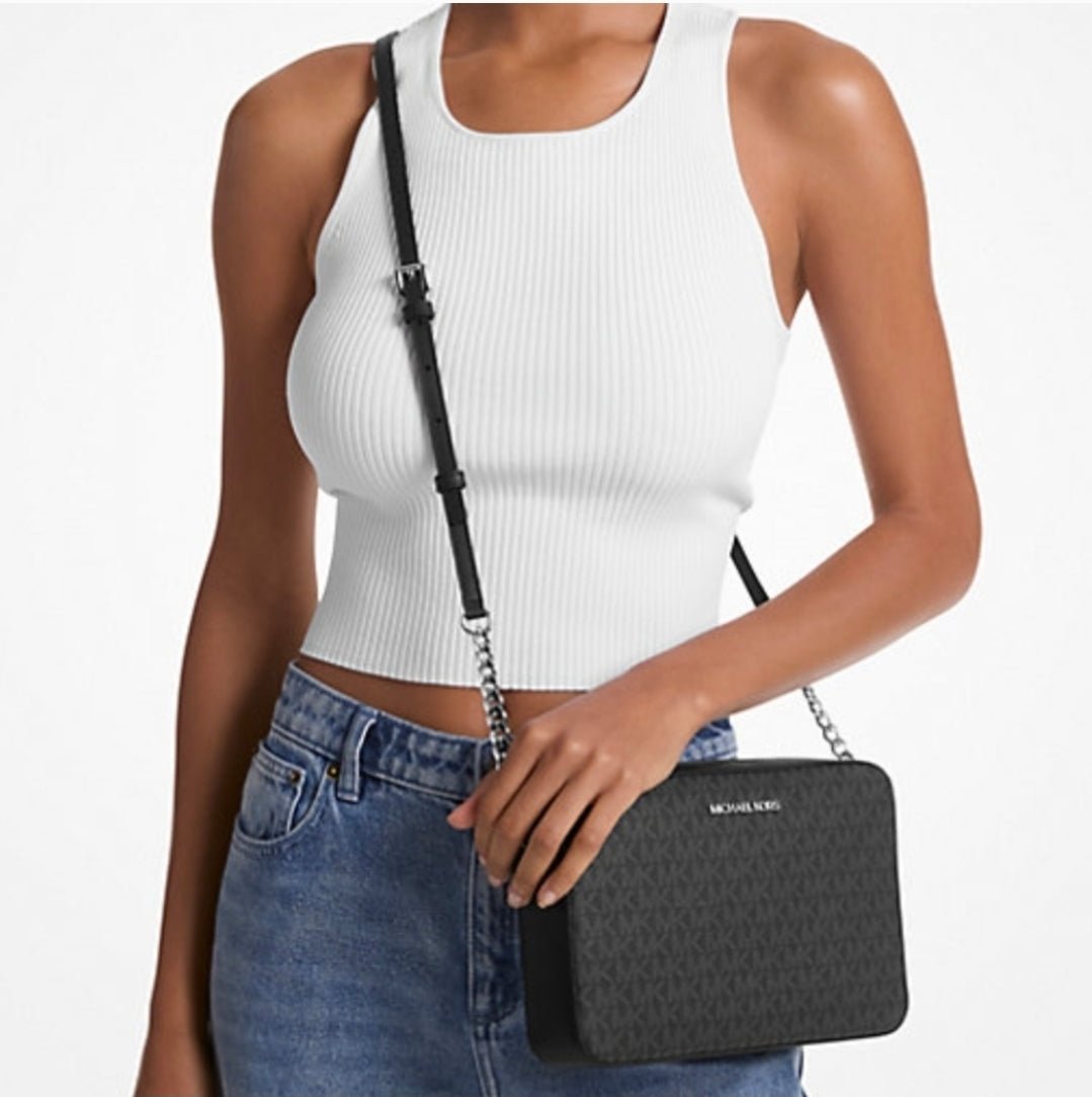 Michael Kors Jet Set Logo Large Black Crossbody