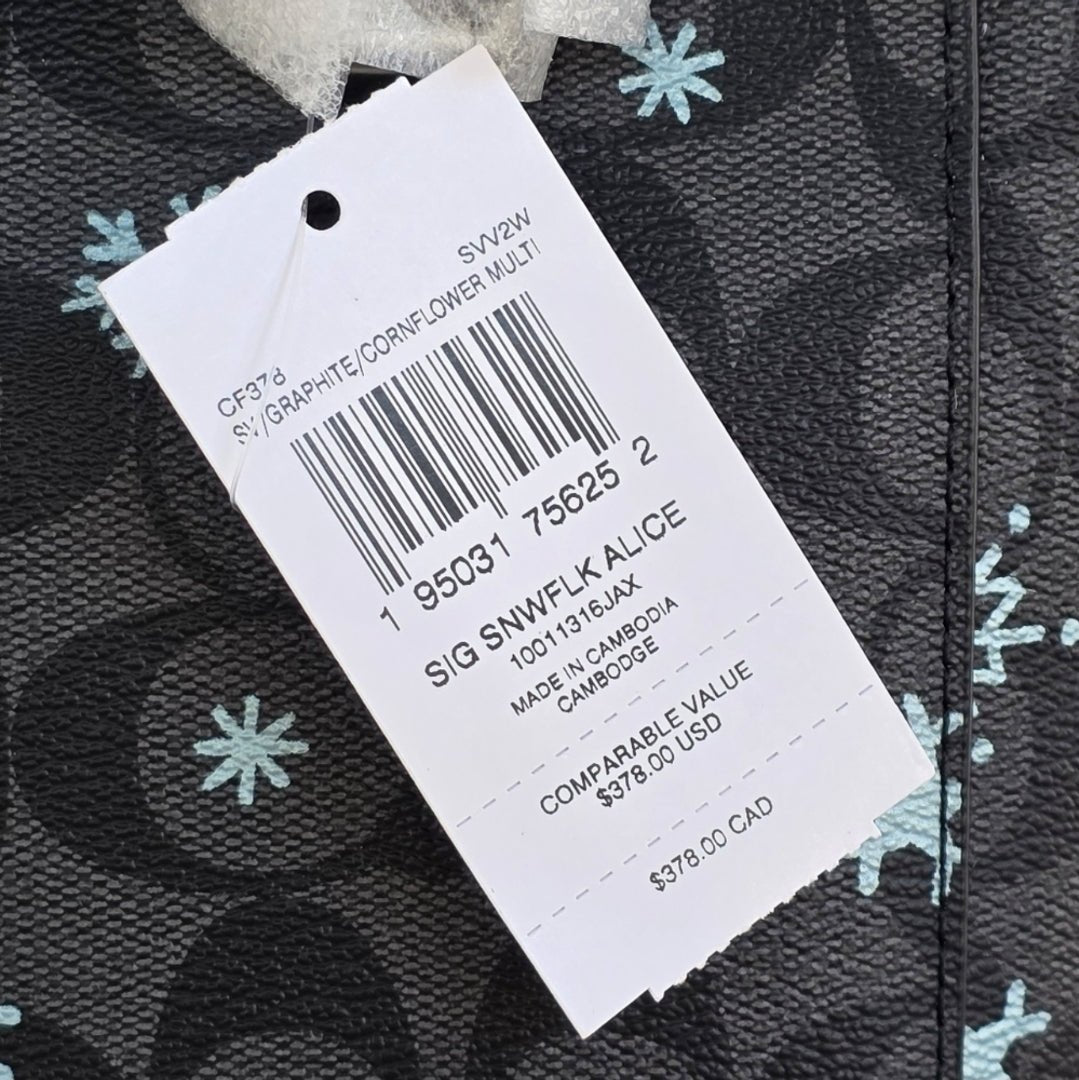 Coach Signature Snowflake Alice Satchel Black