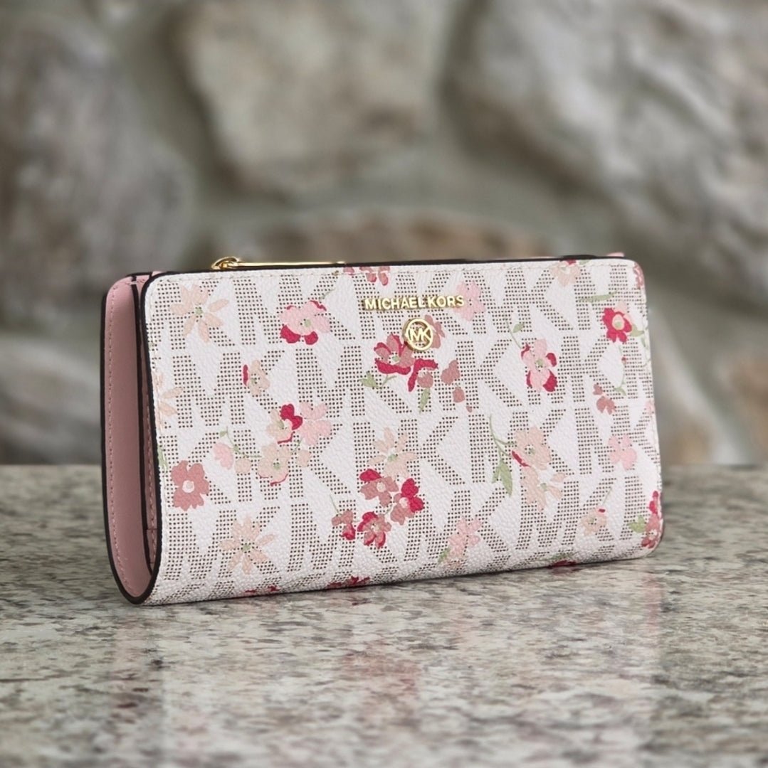 Michael Kors Jet Set Logo Floral Continental Wallet