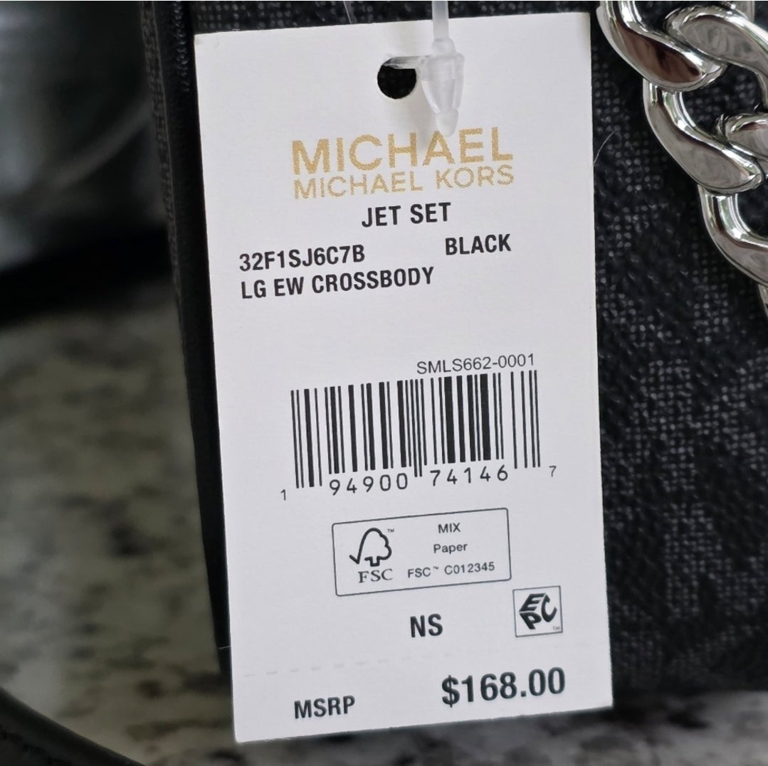 Michael Kors Jet Set Logo Large Black Crossbody