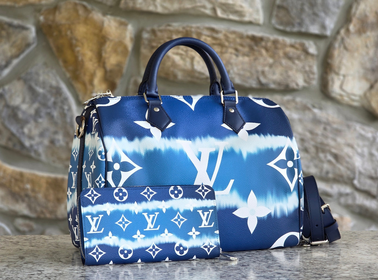 Louis Vuitton Escale Speedy 30 Bandoulière Blue SET