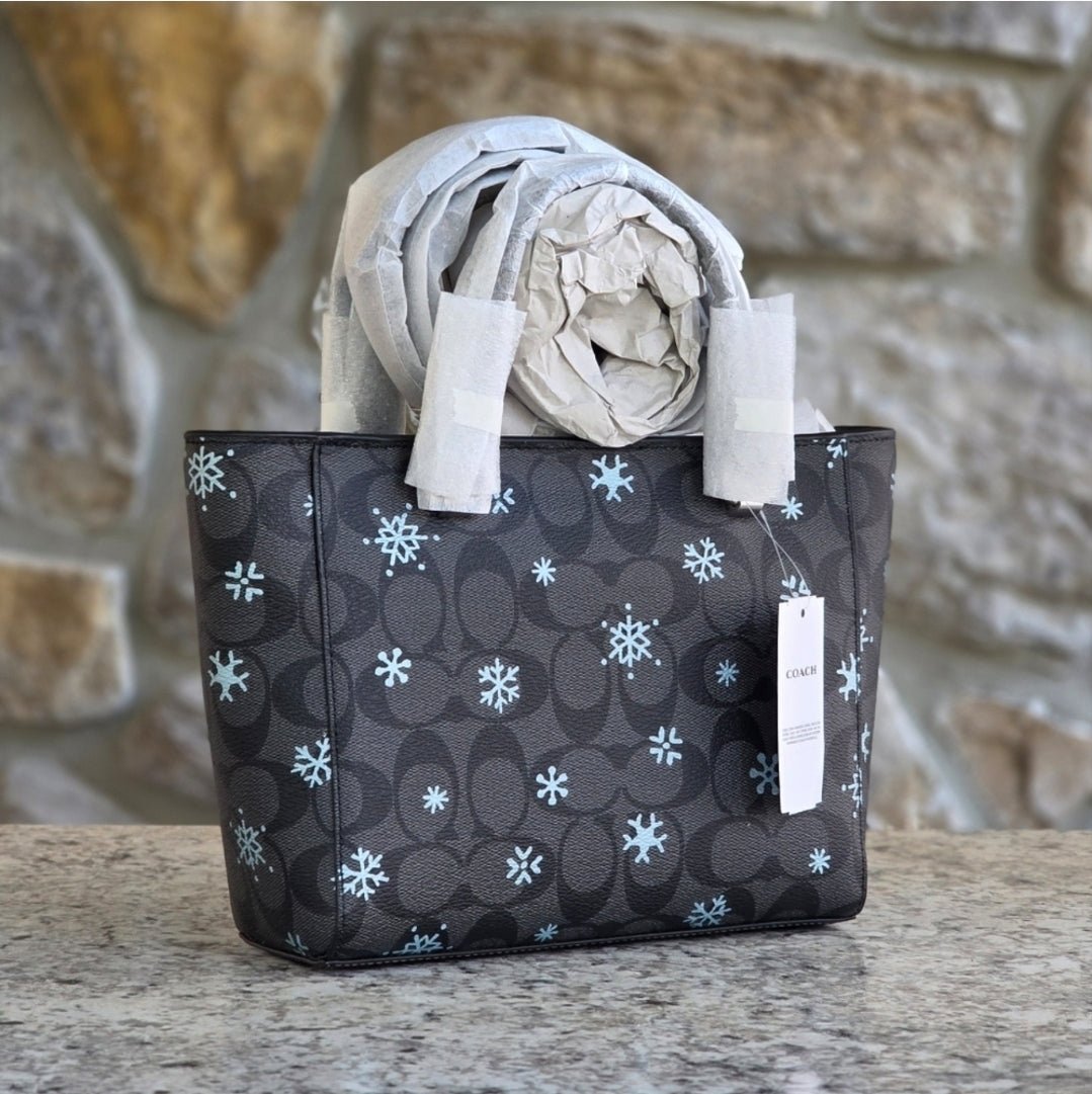 Coach Signature Snowflake Alice Satchel Black