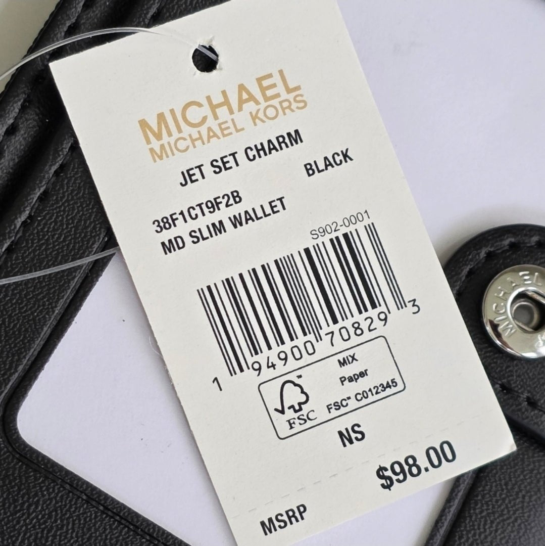 Michael Kors Jet Set Logo Bifold Black Wallet