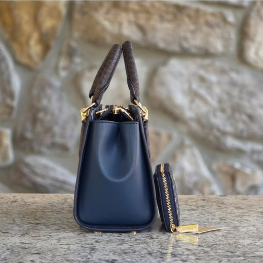 Michael Kors Marilyn Logo Small Blue Crossbody SET