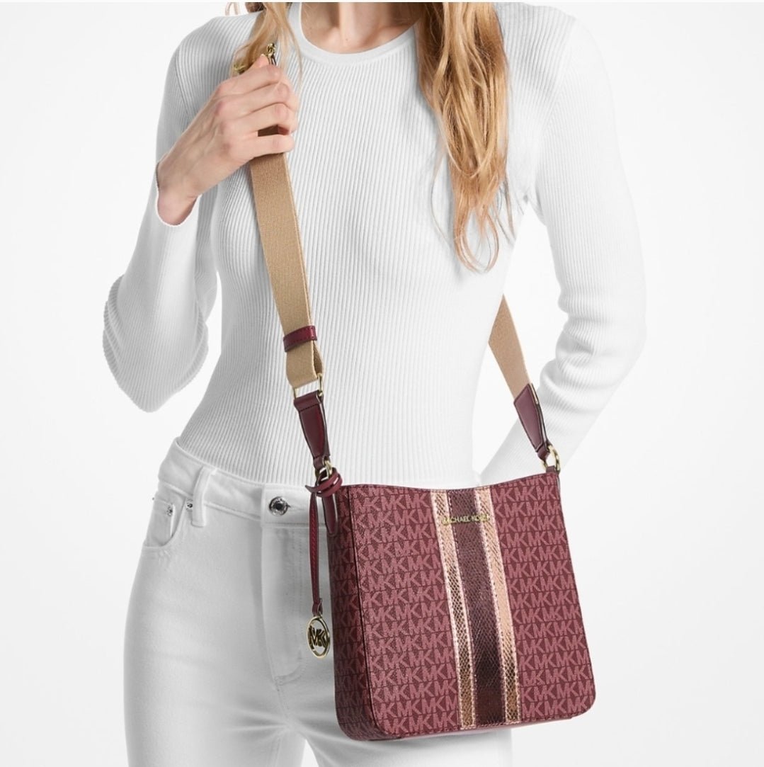 Michael Kors Jet Set Logo Center Stripe Small Crossbody