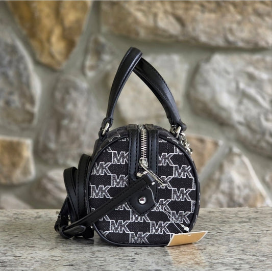 Michael Kors Zooey Barrel Logo MD Crossbody Black