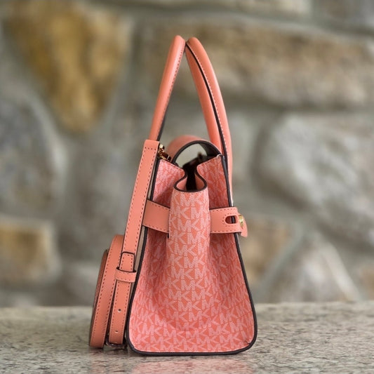 Michael Kors Carmen Logo Medium Pink Satchel