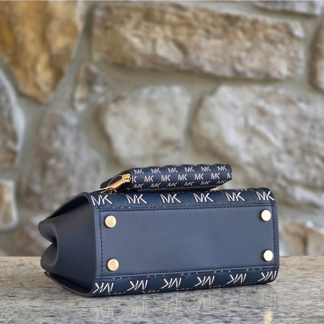 Michael Kors Marilyn Logo Small Blue Crossbody SET
