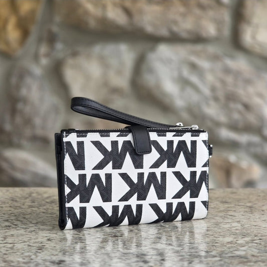 Michael Kors Jet Set Logo Double Zip Wristlet