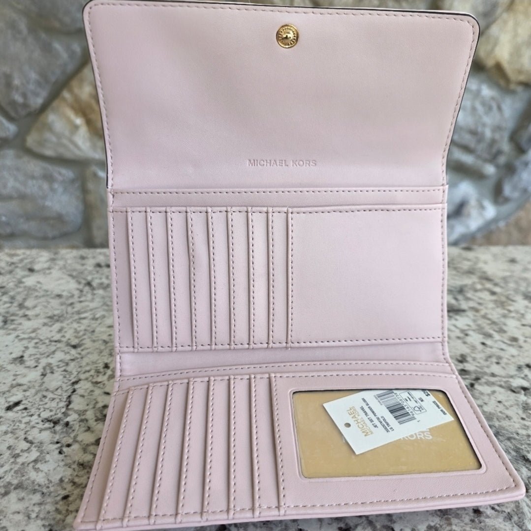 Michael Kors Jet Set LG Trifold Wallet Pink