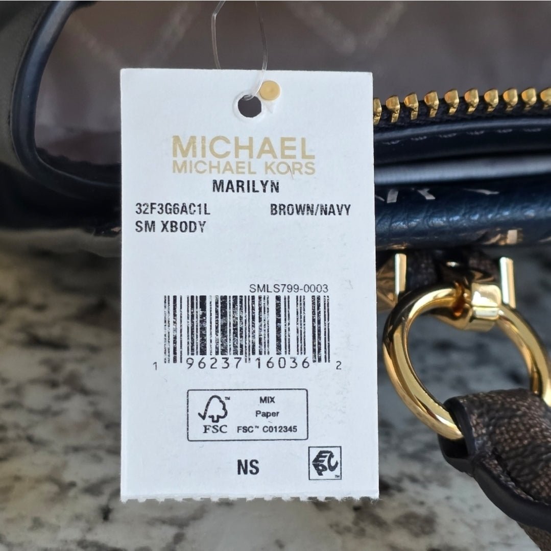 Michael Kors Marilyn Logo Small Blue Crossbody SET