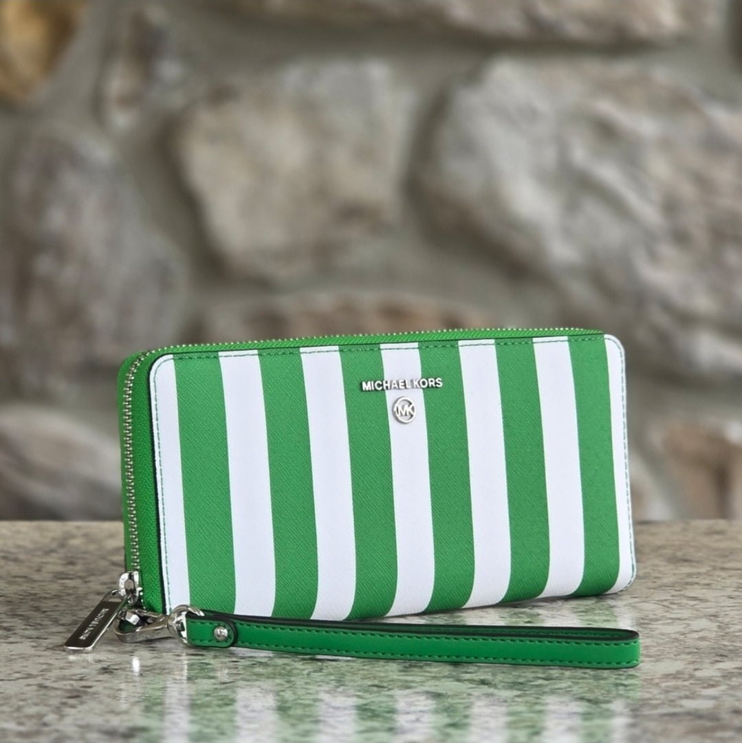 Michael Kors Jet Set Stripe Continental Wristlet