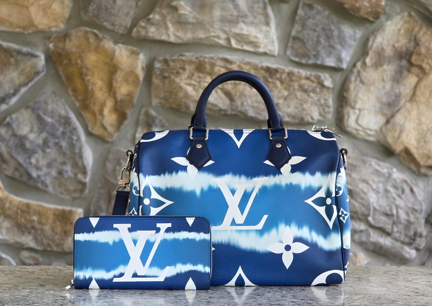 Louis Vuitton Escale Speedy 30 Bandoulière Blue SET