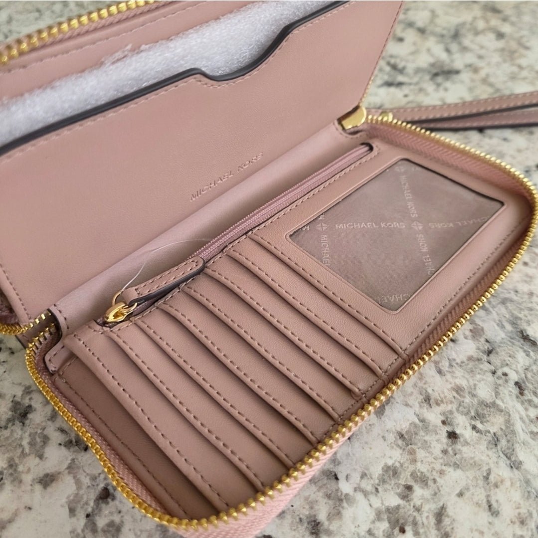 Michael Kors Brynn Logo Pink Wristlet Wallet