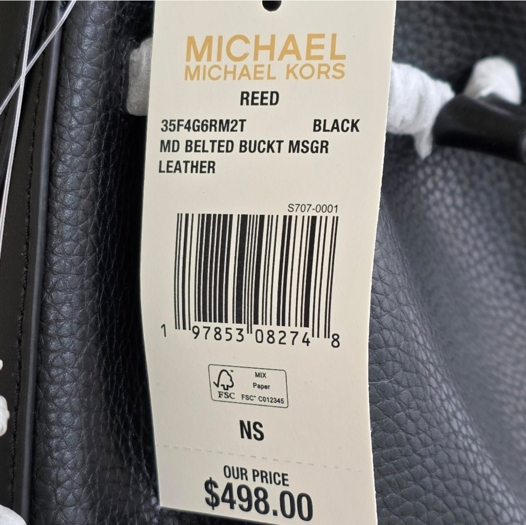 Michael Kors Reed Bucket Medium Black Crossbody