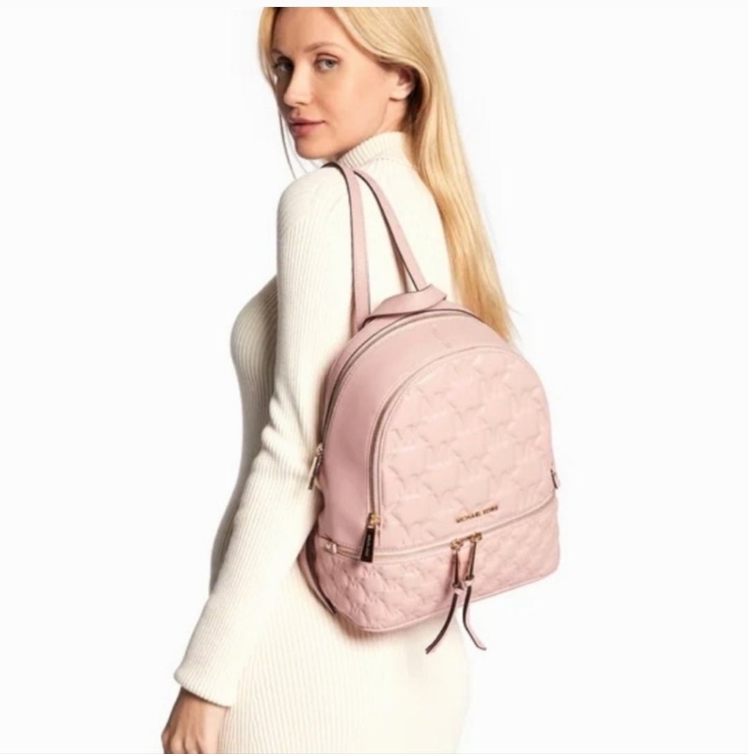 Michael Kors Rhea Embossed Logo MD Backpack Pink