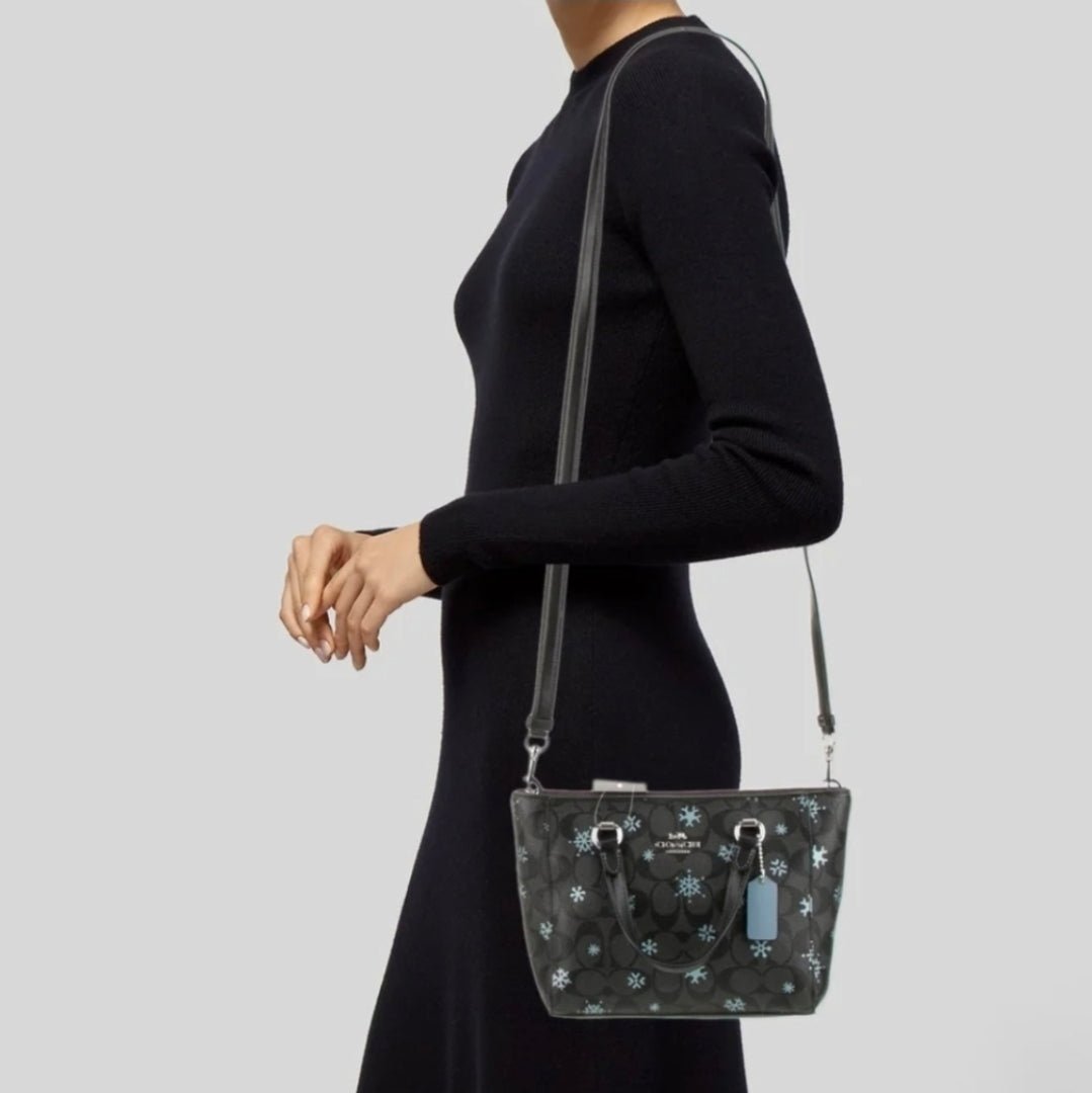 Coach Signature Snowflake Alice Satchel Black