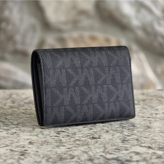Michael Kors Jet Set Logo Bifold Black Wallet