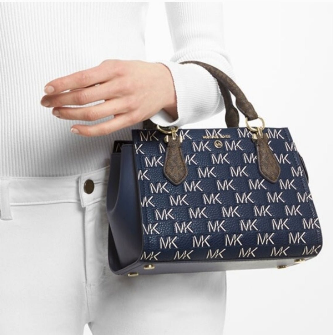 Michael Kors Marilyn Logo Small Blue Crossbody SET
