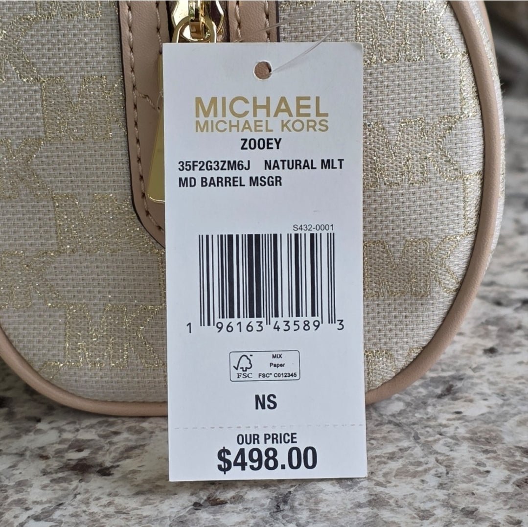 Michael Kors Zooey Barrel Logo MD Crossbody