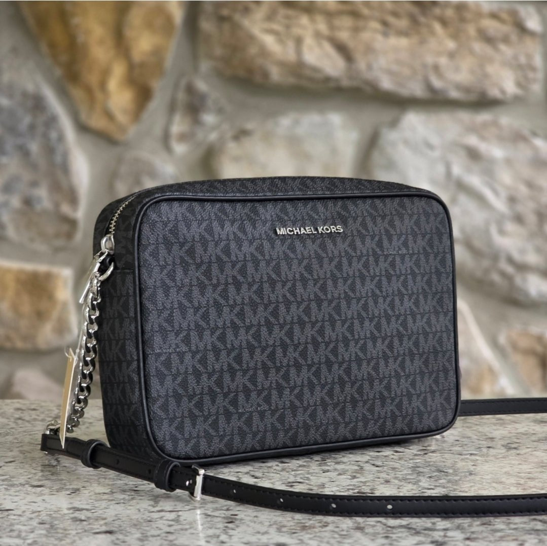 Michael Kors Jet Set Logo Large Black Crossbody