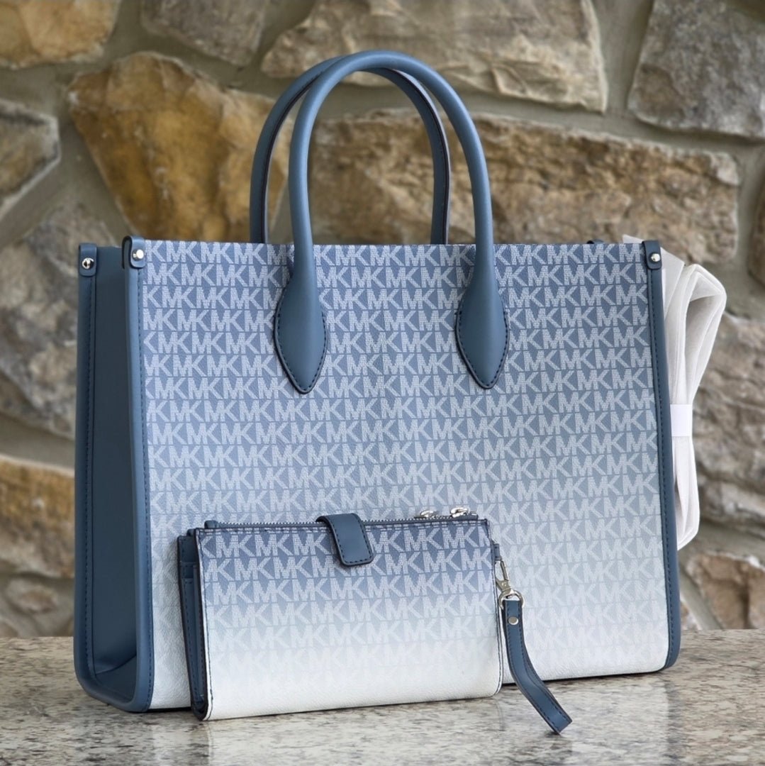 Michael Kors Mirella Logo Medium Tote SET Blue