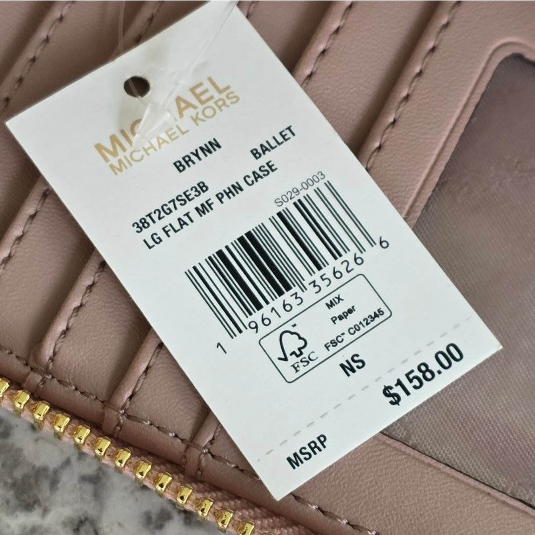 Michael Kors Brynn Logo Pink Wristlet Wallet