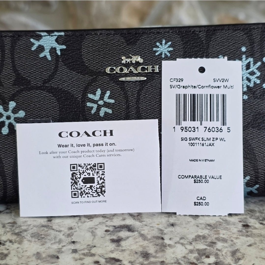 Coach Snowflake Slim Wallet