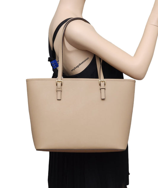 Michael Kors Jet Set Top Zip Tote Tan