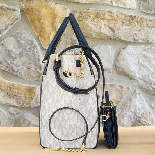 Michael Kors Nouveau Hamilton Logo LG Satchel SET