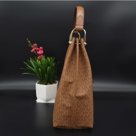 Michael Kors Joan Logo Slouchy Shoulder Bag Brown