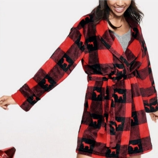 PINK Victoria's Secret Plaid Robe