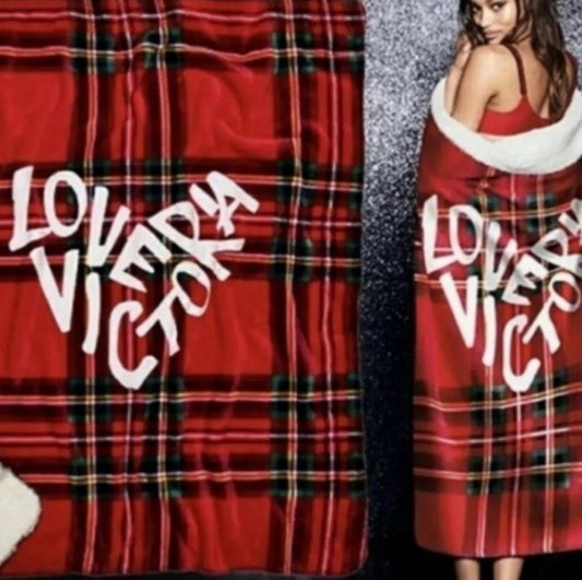 Victoria's Secret Sherpa Plaid Blanket
