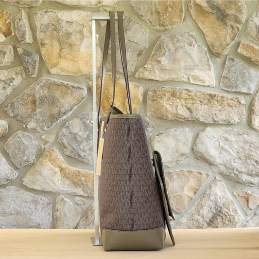 Michael Kors Eva Logo Center Stripe LG Tote SET