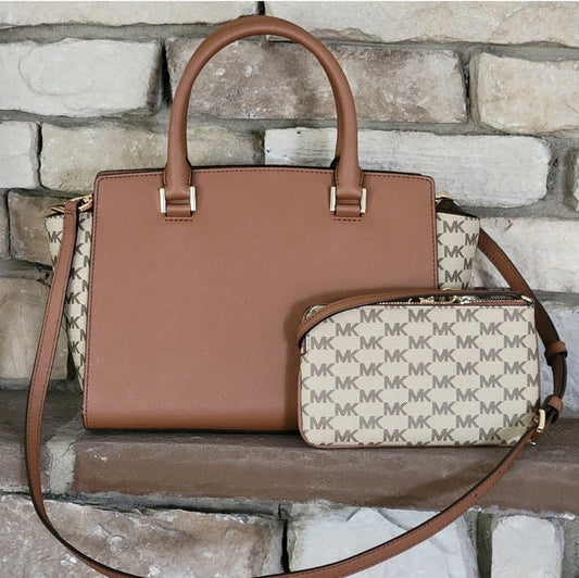 Michael Kors Selma MD Satchel SET Brown