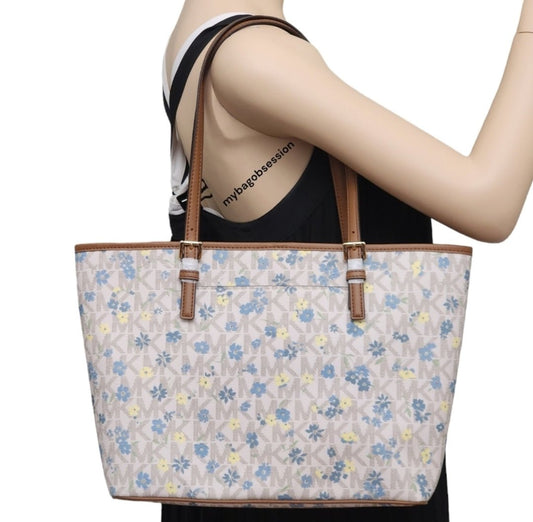 Michael Kors Jet Set Logo Floral Medium Carryall Tote