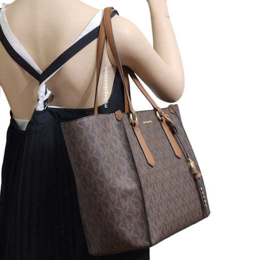 Michael Kors Kris Logo LG Shoulder Bag Brown